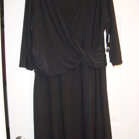 New Direction Black Dress Size 2X Stretch Blouson - Picture 2 of 8